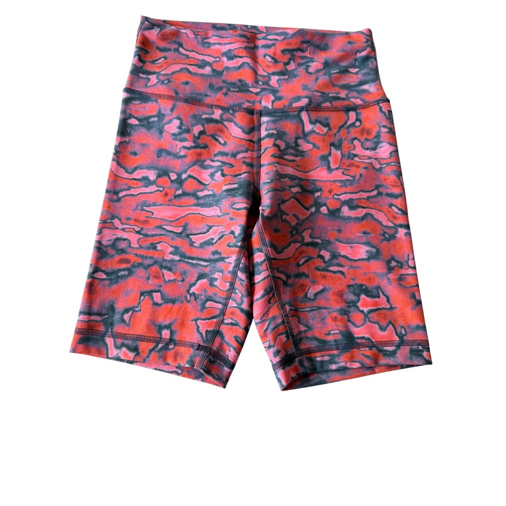 Lululemon Wunder Train High Rise Short 8 Size 6 Pink Orange Abstract Camo Camo‎